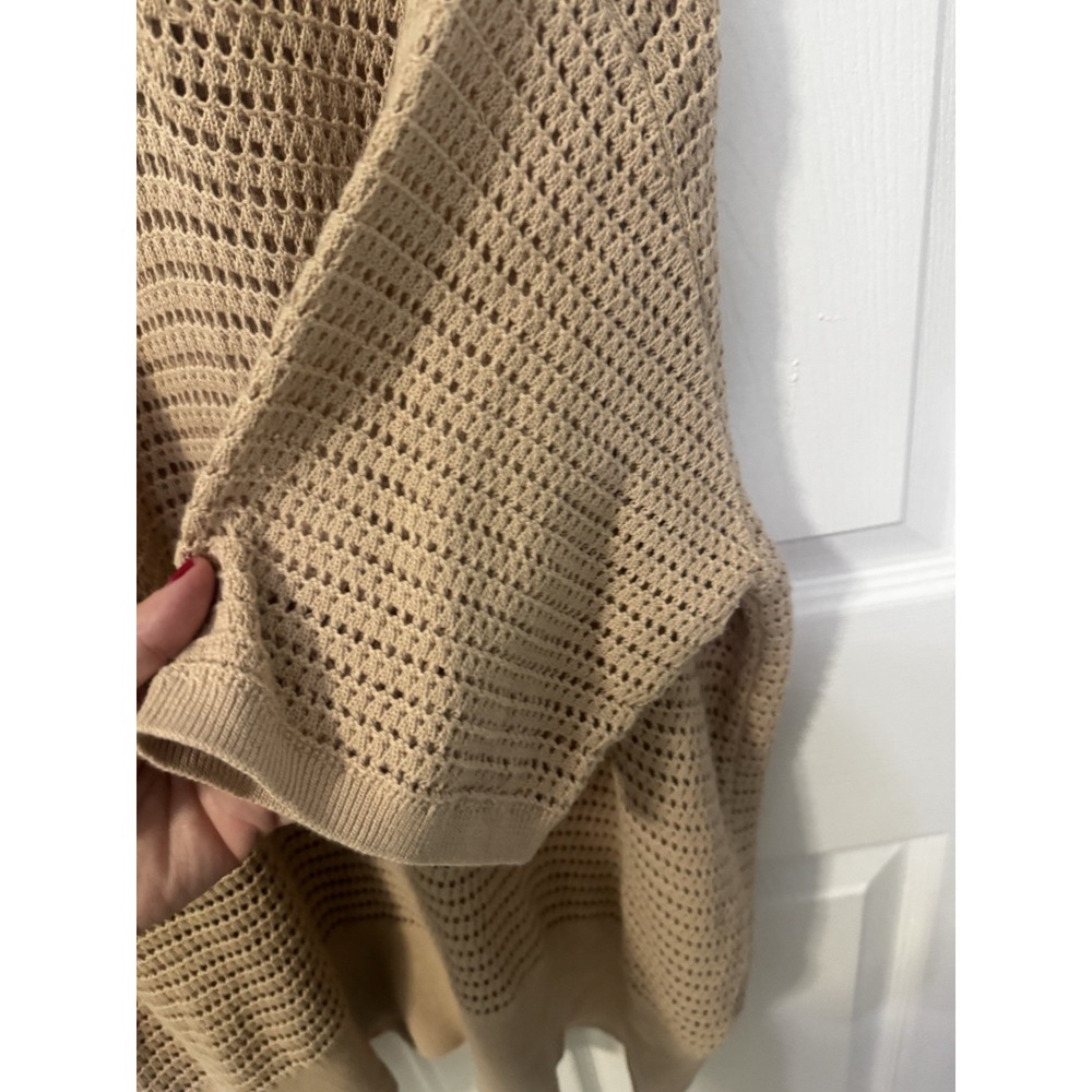 Varley Clayton Cotton Mesh Knit Polo Sweater Oversized Quarter Zip Size XL - Picture 7 of 10